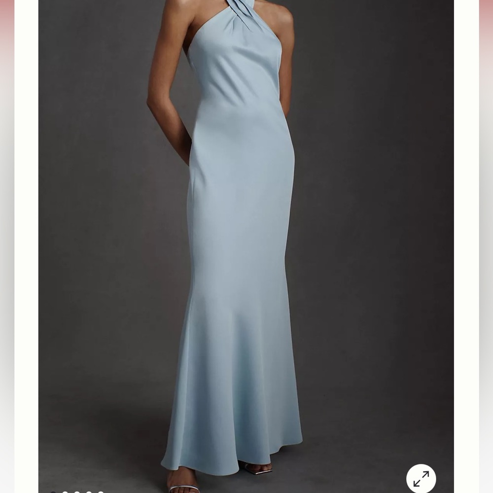 BLHDN Ruby Twist Halter Satin Gown - worn once